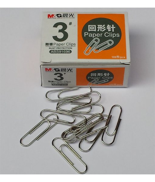 M&G Silver Paper clips 3# 100pcs