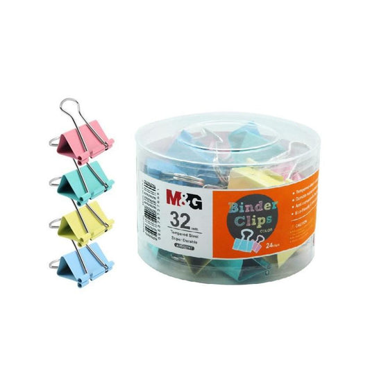 M&G 32Mm Colorful Binder Clip 24Pcs