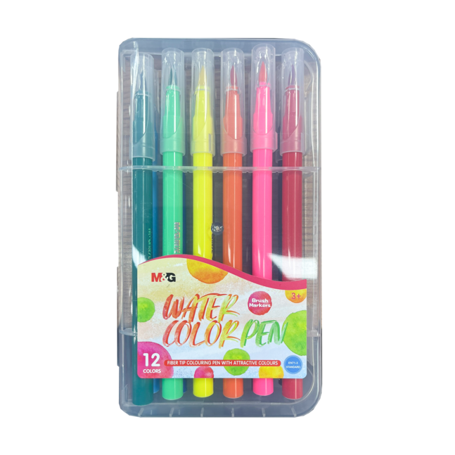 M&G Soft Brush Water Color Pen Washable 12 Colors EN