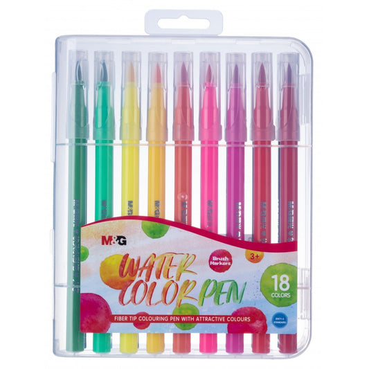 M&G Soft Brush Water Color Pen Washable 18 Colors EN