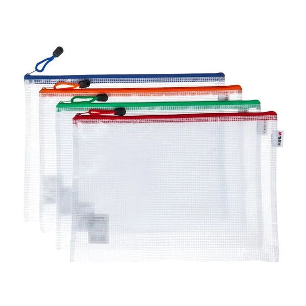 M&G B5 mesh PVC Zipper Bag