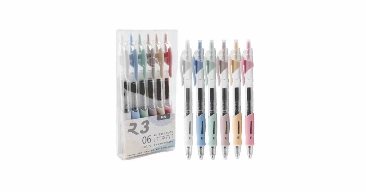 M&G Retro Color Gel Pen 6Colors 0.5Mm