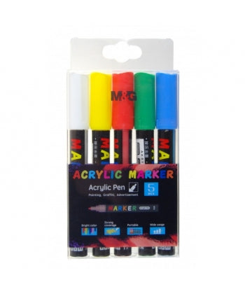 M&G Acrylic Marker Set 5 Colors