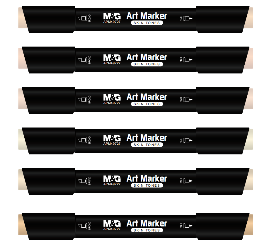 M&G Skin Tone Marker 6C Set Dual Tip