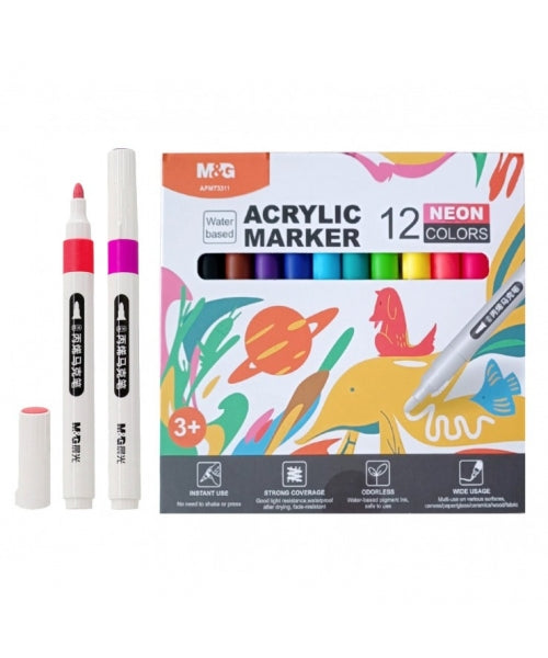 M&G Acrylic Marker Neon 12 Color