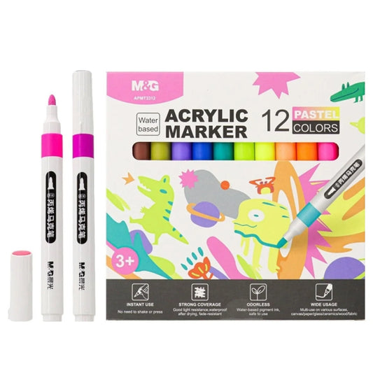 M&G Acrylic Marker Pastel 12 Color