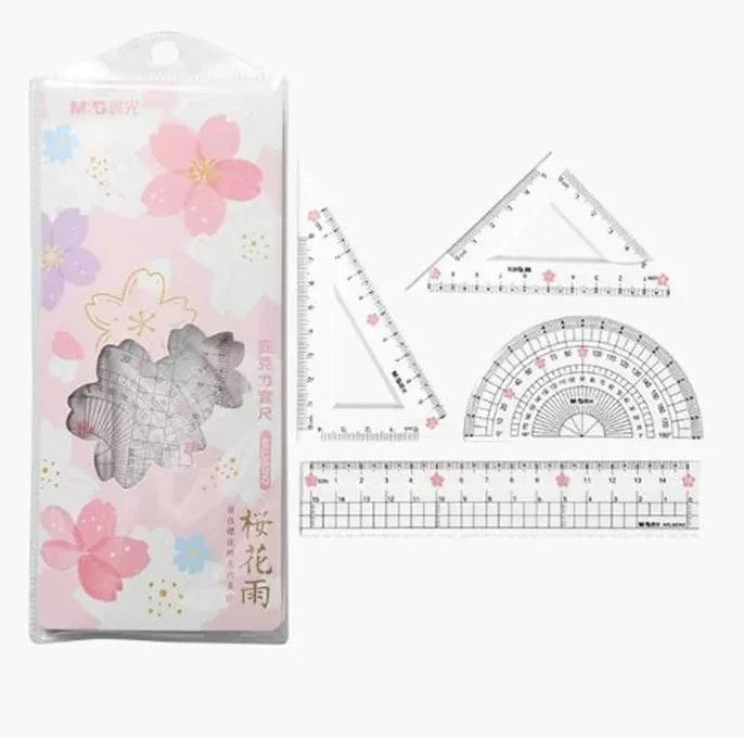 M&G SAKURA TIME 4Pcs Ruler Set 15Cm