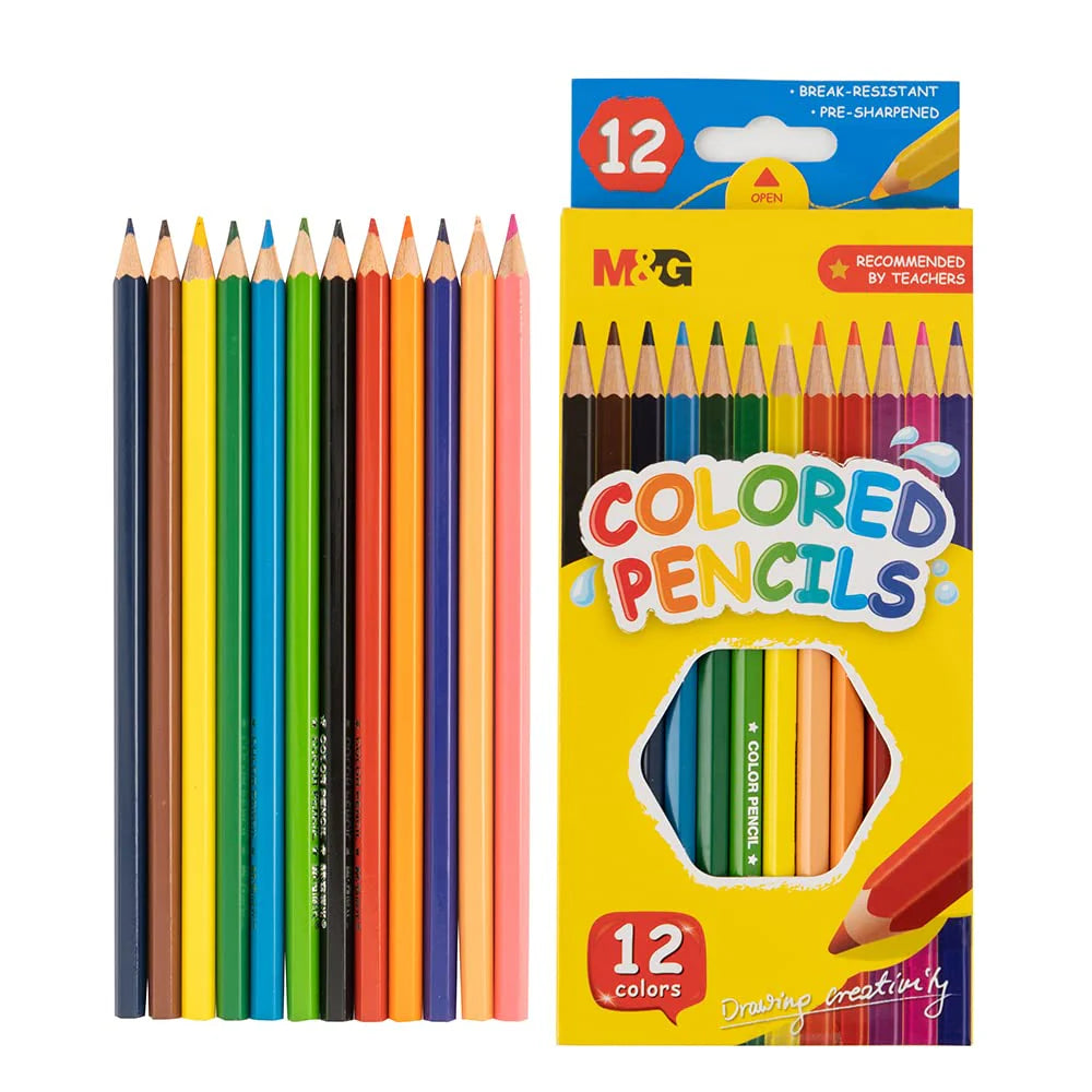 M&G Color Pencil 12 Colors Flat Box Package