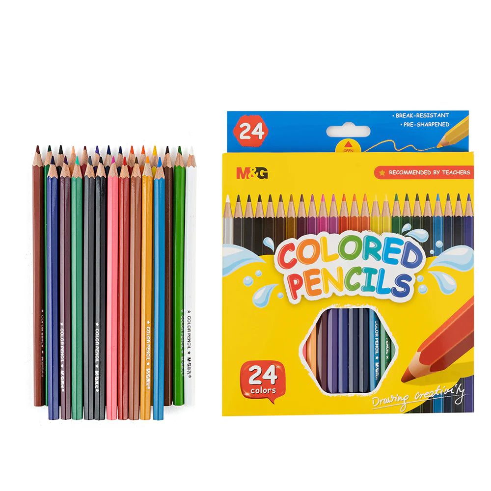 M&G Color Pencil 24 Colors Flat Box Package