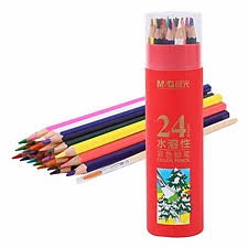 M&G Red Tube Watercolor Colored Pencil 24 colors