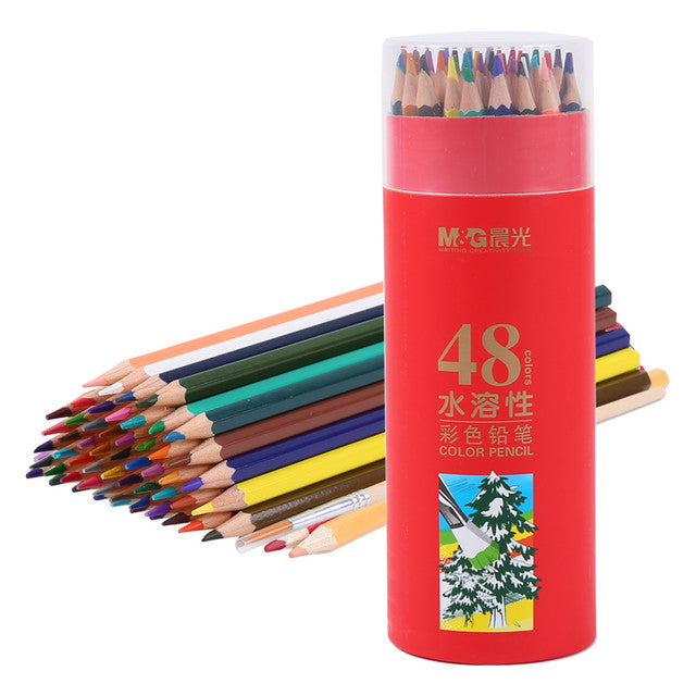 M&G Red Tube Watercolor Colored Pencil 48 colors