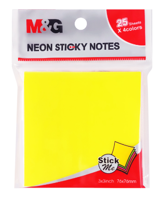 M&G Neon Color Sticky Notes 100 Sheets 4C 76X76Mm